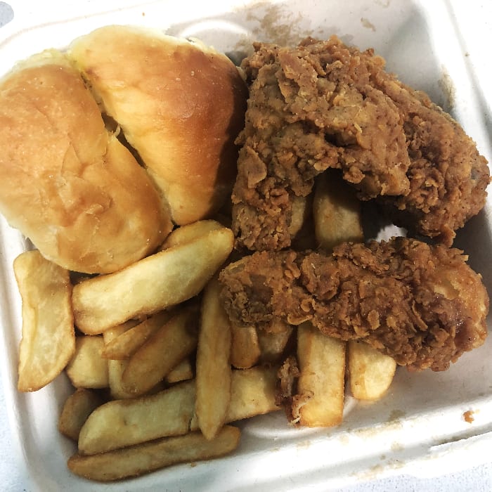 2 Piece Chicken Jr. Meal.